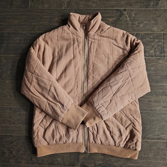 Polagram Dusty Rose Colored Quilted Jacket size women's small/medium junior's - Picture 2 of 5